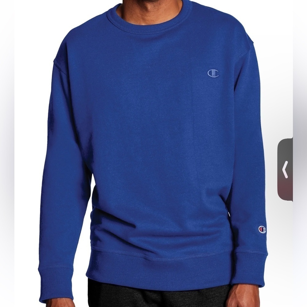 CHAMPION Royal Blue Sweatshirt with Monochromatic Logo